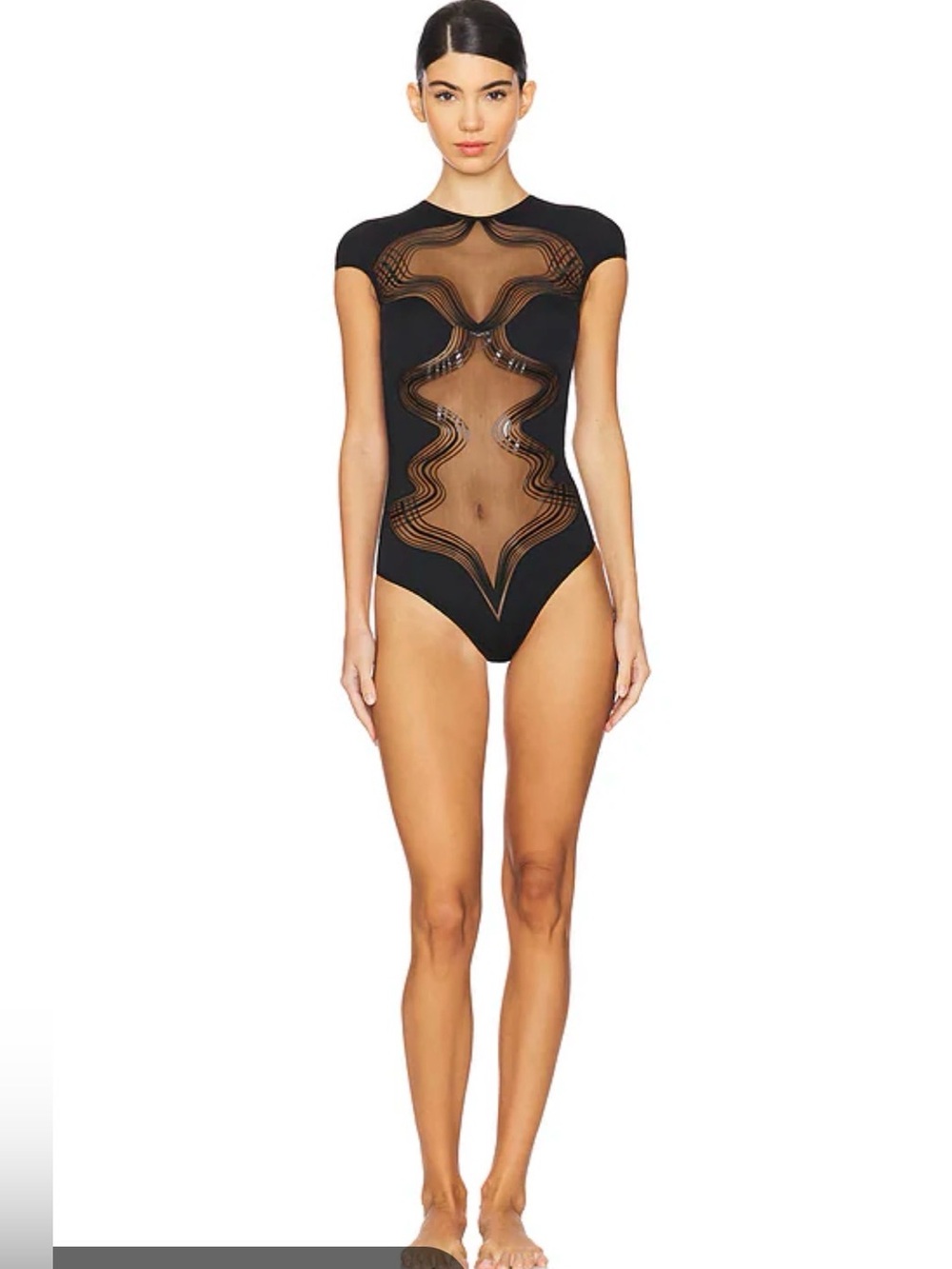 THISTLE AND SPIRE Wavelength Bodysuit in Black size medium